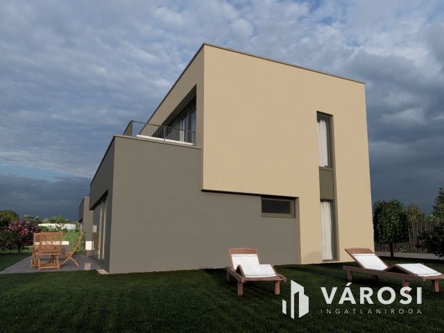 Eladó modern  dupla teraszos ikerfél