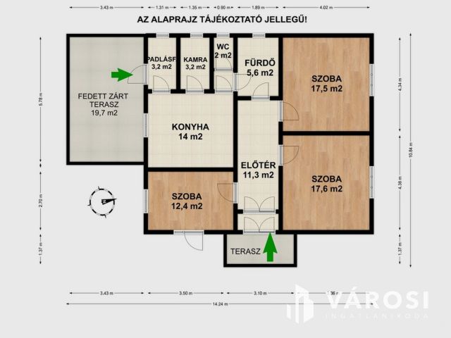 3 szobás nagy konyhás téglaház kisvárosban!