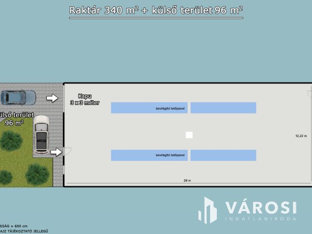 Eladó új, 322 m2-es raktárcsarnok Alsónémedin