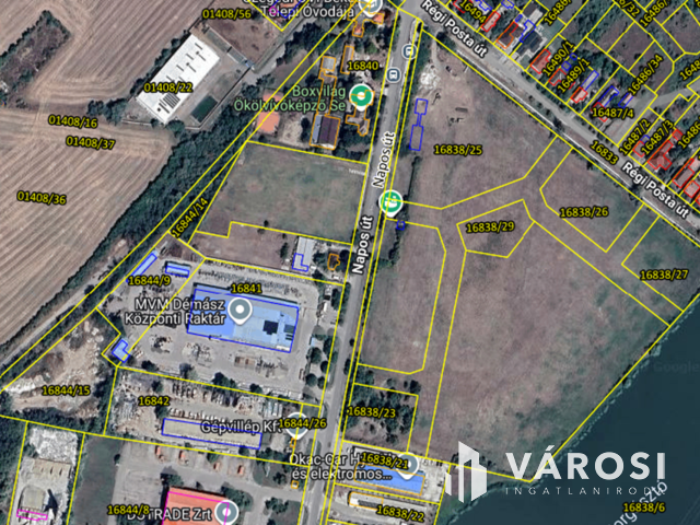Napos út közelében telephely eladó.